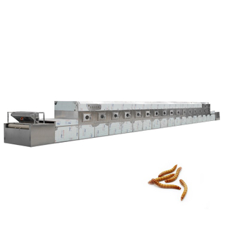 120Kw Water Cooled Commercial Tunnel Type Yellow Mealworm Microwave Drying Equipment For Factory